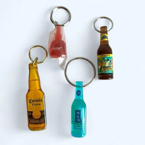 Set of 4 - vintage liquor  bottle keychains
